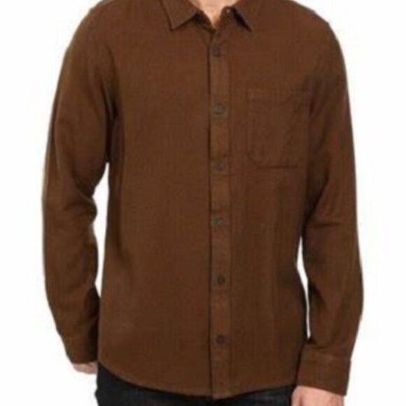 TOAD & CO Earle Long Sleeve Flannel Button Down Shirt Brown Size XXL - Picture 1 of 5